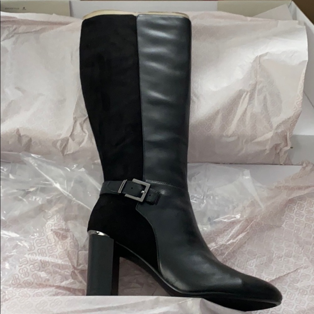 Bandolino Black Leather/Suede Boots New